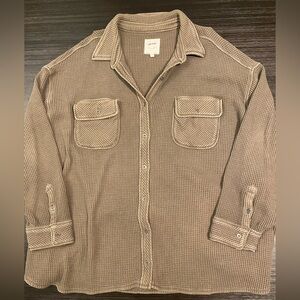Women’s Aerie XXL Nomad Olive LumberJane Waffle Shirt